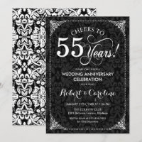 55e anniversaire de mariage - Damassé noir et blan