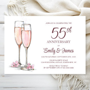 Invitation 55e anniversaire du Mariage Champagne