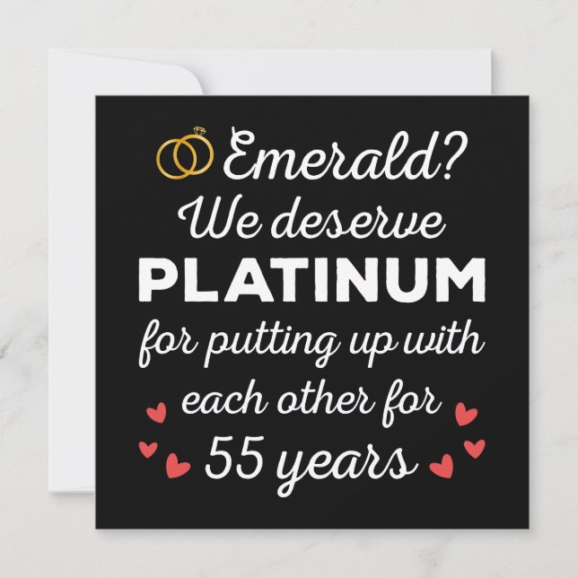 Invitation 55e anniversaire du Mariage I - Emerald Funny Coup (Devant)