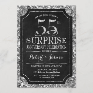 Invitation 55e anniversaire du Mariage surprise - Noir d'arge