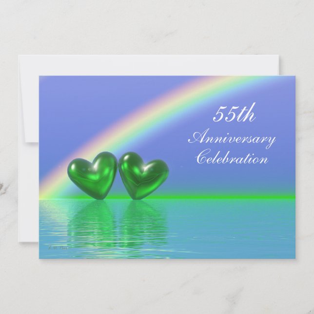 Invitation 55e anniversaire Emerald Hearts (Devant)