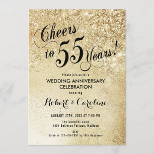 Invitation 55e anniversaire Mariage d'or