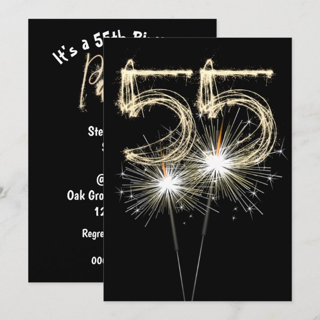 Invitation 55e anniversaire Sparkler (Devant / Derrière)