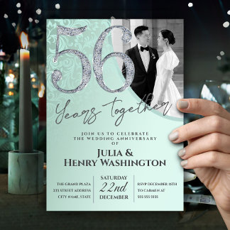 Invitation 56e anniversaire de mariage Moderne Orné 