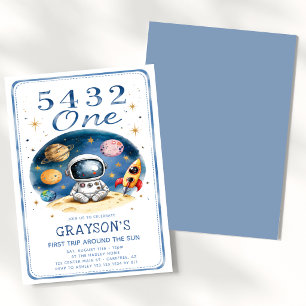 Invitation 5 4 3 2 Un Astronaute 1er Anniversaire
