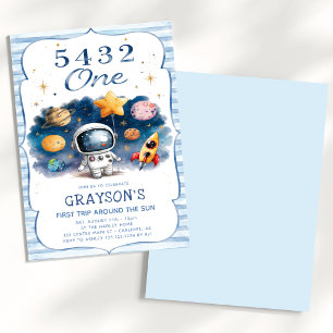 Invitation 5 4 3 2 Un Astronaute Espace 1er Anniversaire