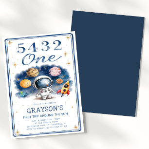 Invitation 5 4 3 2 Un Premier Anniversaire Bleu