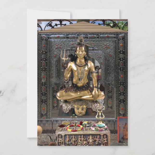 Invitation 5" du temple hindou #2 de seigneur (Devant)