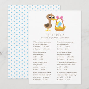 Invitation 5 Petits Canards Trivia bébé   Baby shower garçon