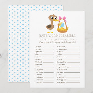 Invitation 5 Petits Canards Trivia bébé   Rubrique Word