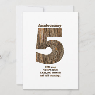 Invitation 5 Year Anniversary - Wood Anniversary Milestone
