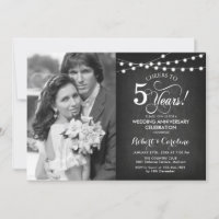 5e anniversaire avec photo - Chalkboard White
