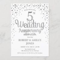 5e anniversaire Mariage - Argent et Blanc