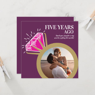 Invitation 5ème anniversaire tourmaline rose bague en or 2 ph