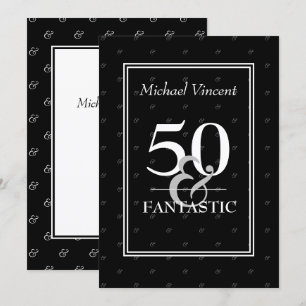 Invitation 5O et Fantastique noir et blanc Pour lui Anniversa