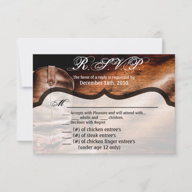 Invitation 5x3.5 R.S.V.P Card XMAS Boots Cowboy Boots Grange  (Devant)