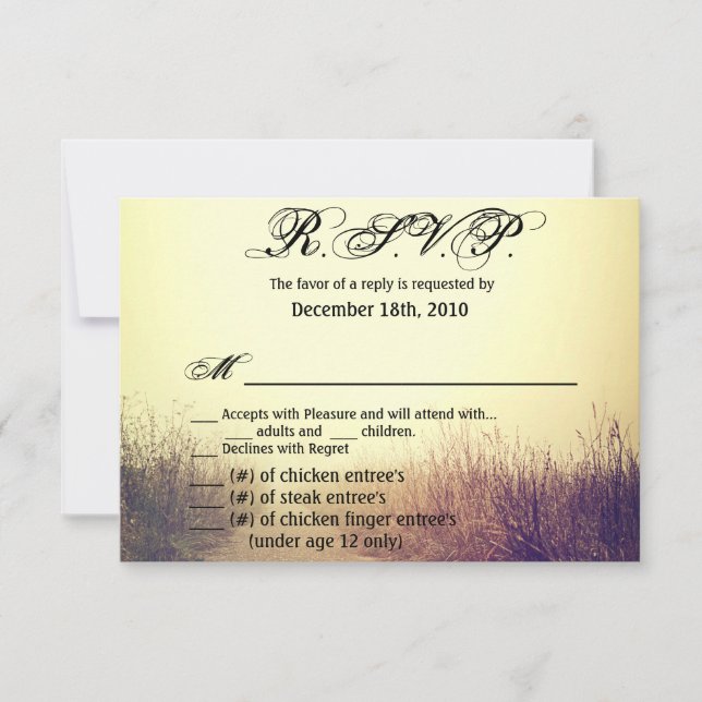 Invitation 5x3.5 R.S.V.P. Card XMAS Sunrise Pathway P (Devant)