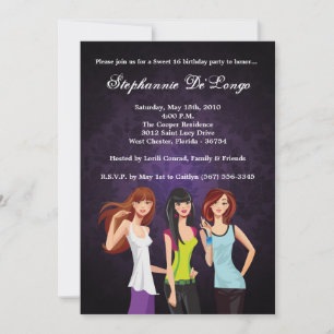 Invitation 5x7 Adolescents Ado Sweet 16 Anniversaire Invitati