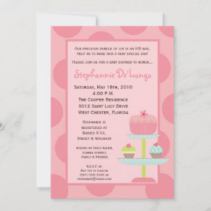 Invitation 5x7 Baby shower de gâteaux de la Coupe de gâteaux