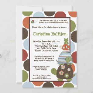 Invitation 5x7 Baby shower de la tortue de plage de Laguna