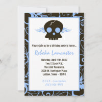 invitation 5x7 - Crâne punk Roc Invitation d'anniv
