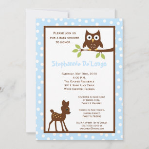 Invitation 5x7 Forrest Forrest Woodland Animal Baby shower In