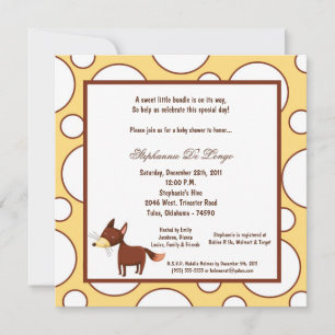 Invitation 5x7 Fox Pok-a-Dot Baby shower