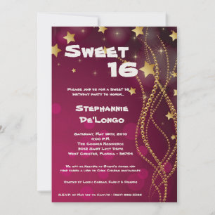 Invitation 5x7 Glitz Parties scintillant Sweet 16 Anniversair