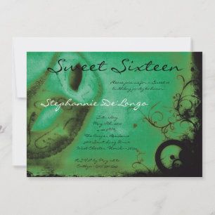 Invitation 5x7 Green Masquerade Sweet 16 Anniversaire Invitat