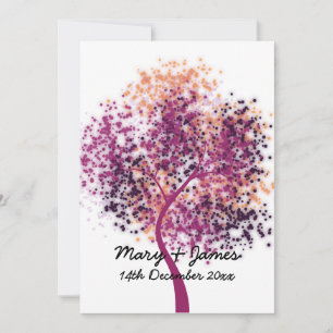 Invitation 5x7 Mariage "Save the Date" Purple Tree Modern
