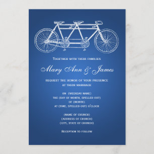 Invitation 5x7 Mariage simple Tandem Bleu