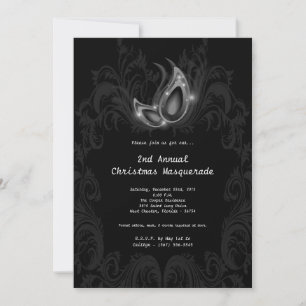 Invitation 5x7 Masquerade de Noël XMAS Invite