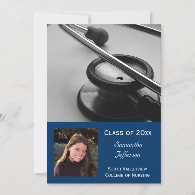 Invitation 5x7 Médicale de l'école de soins infirmiers Invita (Devant)