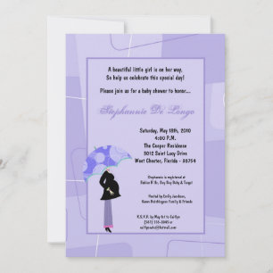 Invitation 5x7 Modern Mod Maman Shopping Baby shower Invitati