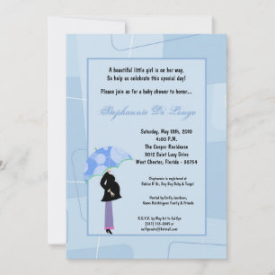 Invitation 5x7 Modern Mod Maman Shopping Baby shower Invitati