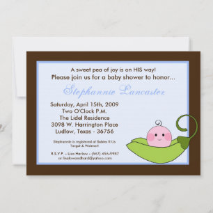 Invitation 5x7 Pois doux bleu dans Baby shower de pois