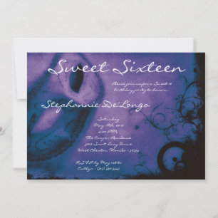 Invitation 5x7 Purple Masquerade Sweet 16 Anniversaire Invita