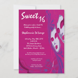 Invitation 5x7 Rose Masquerade Sweet 16 Anniversaire Invitati