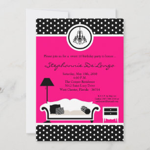 Invitation 5x7 Sassy Mobilier Sweet 16 Anniversaire Invitatio
