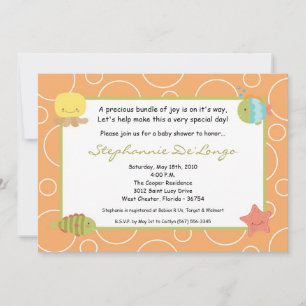 Invitation 5x7 Sea Life Baby shower de poissons de l'océan In
