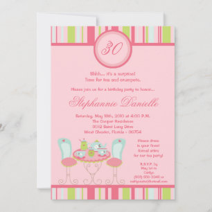 Invitation 5x7 Tendance Chic Tea Party Anniversaire Partie In