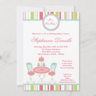 Invitation 5x7 Tendance Chic Tea Party Anniversaire Partie In