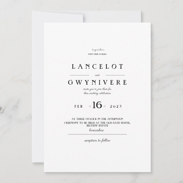 Invitation 5x7 texte modèle mariage invite.classic 2 (Devant)