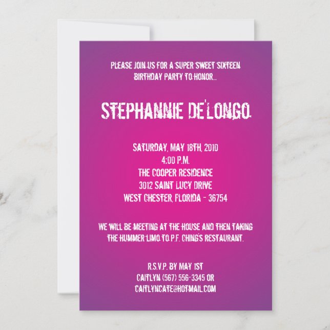 Invitation 5x7 Turquoise DJ Spin Tourne-disque 16 Anniversair (Devant)