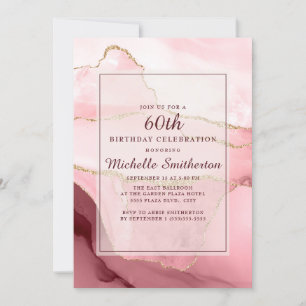 Invitation 60 ans Anniversaire Marbre Agate Bourgo