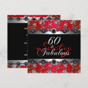 Invitation 60 ans et Fabuleux 60e Anniversaire Fête Argent Ro