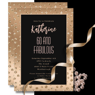 Invitation 60 ans et Fabuleux Blush Anniversaire à paillettes