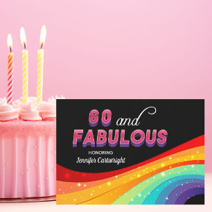 Invitation 60 ans et Incroyable Fête d'Anniversaire Arc-en-Ci