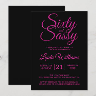 Invitation 60 ans et Sassy Hot Pink Parties scintillant 60e a