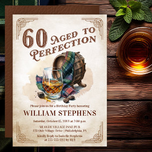 Invitation 60 ans, Scotch vieilli à la perfection pour fête d